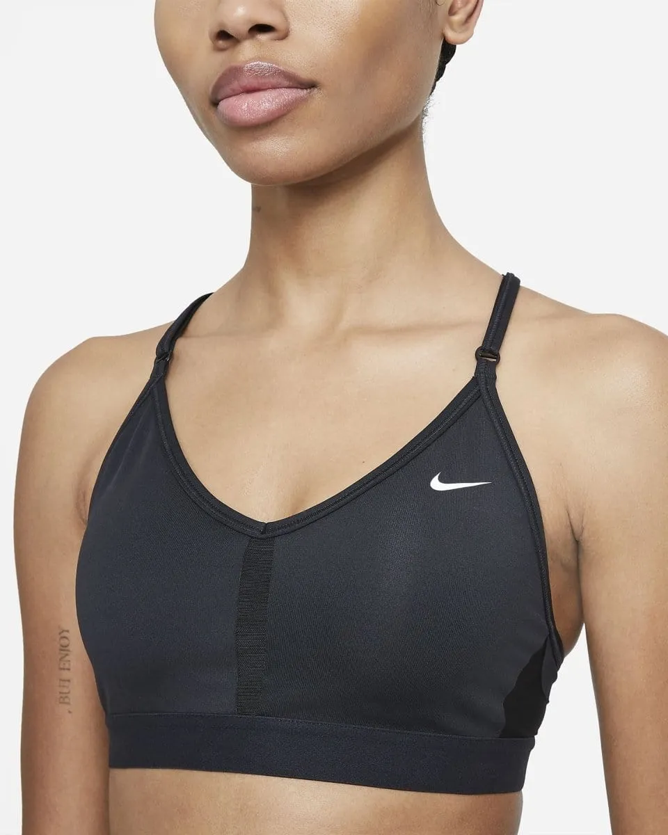 NIKE WOMEN'S DRI-FIT INDY LIGHT-SUPPORT PADDED V-NECK BLACK SPORTS BRA sold by INSPORT product image thumbnail 3