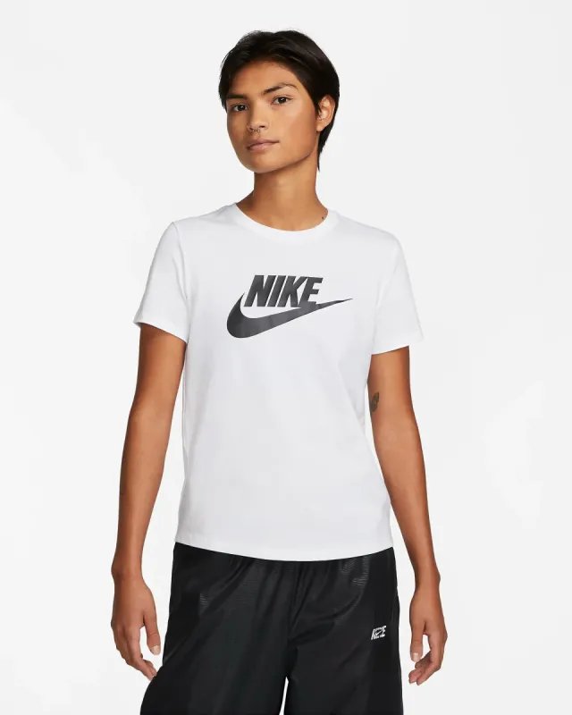 NIKE WOMEN'S SPORTSWEAR ESSENTIALS LOGO WHITE TEE sold by INSPORT