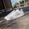 ADIDAS WOMEN'S GRAND COURT WHITE/METALLIC SILVER SNEAKER SHOES sold by INSPORT