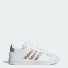 ADIDAS WOMEN'S GRAND COURT WHITE/METALLIC SILVER SNEAKER SHOES sold by INSPORT