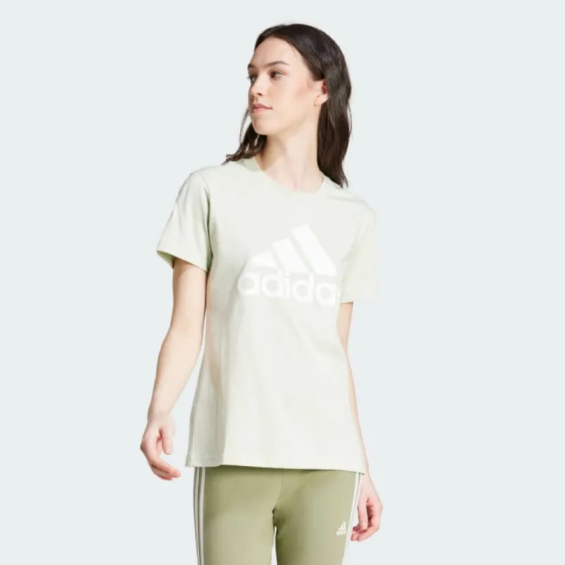 ADIDAS WOMEN'S BIG LOGO LINEN GREEN TEE sold by INSPORT