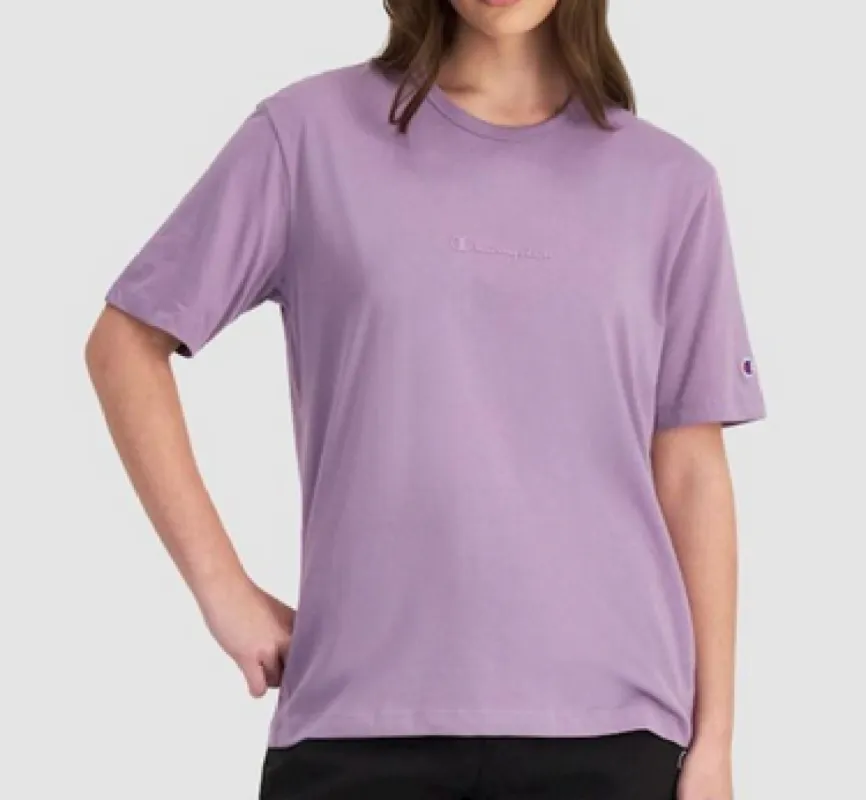CHAMPION WOMEN'S SCRIPT TONAL PURPLE TEE sold by INSPORT