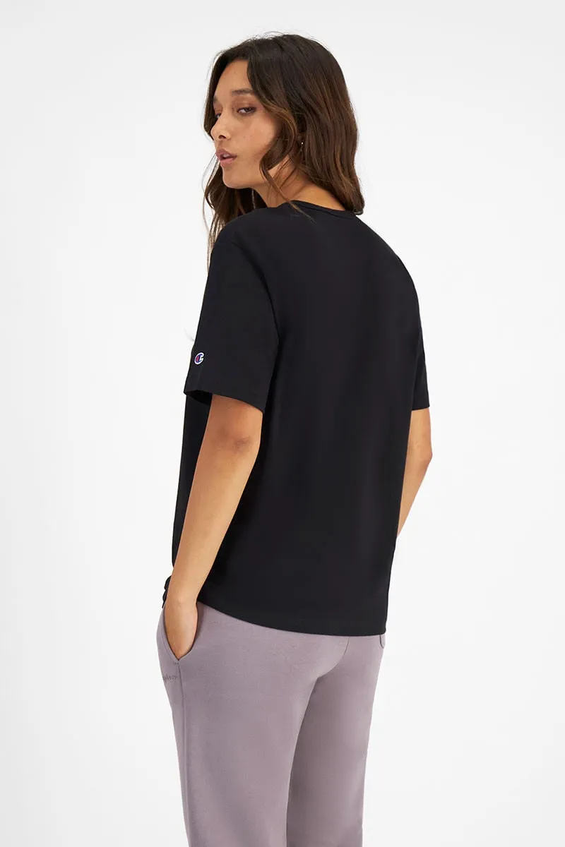 CHAMPION WOMEN'S SCRIPT TONAL BLACK TEE sold by INSPORT product image thumbnail 4