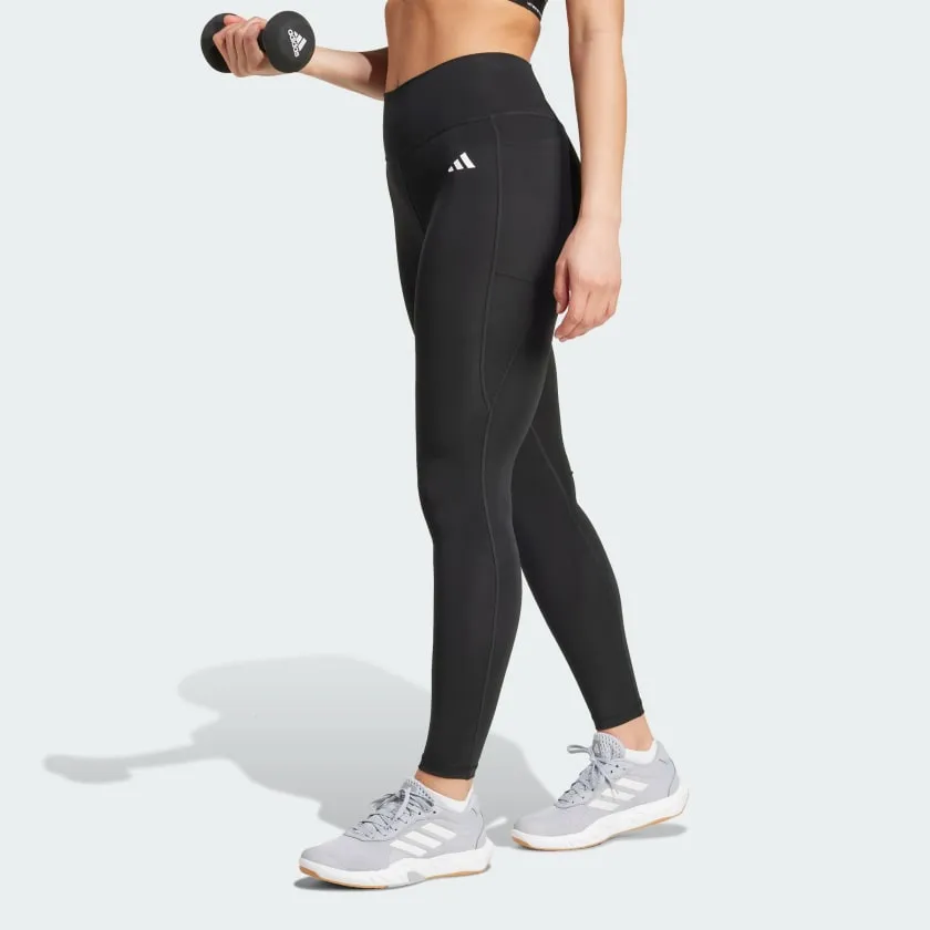 Adidas Women's Optime Essentials Pocket Back Full-Length Black Tight sold by INSPORT