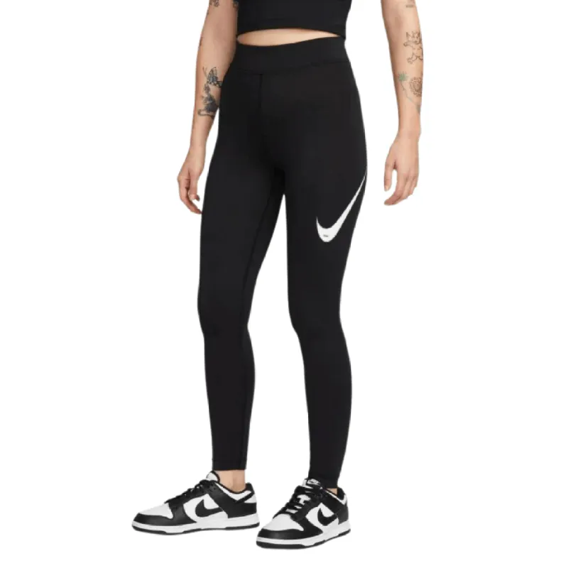 NIKE WOMEN'S SPORTSWEAR SWOOSH BLACK HIGH-RISE TIGHTS sold by INSPORT