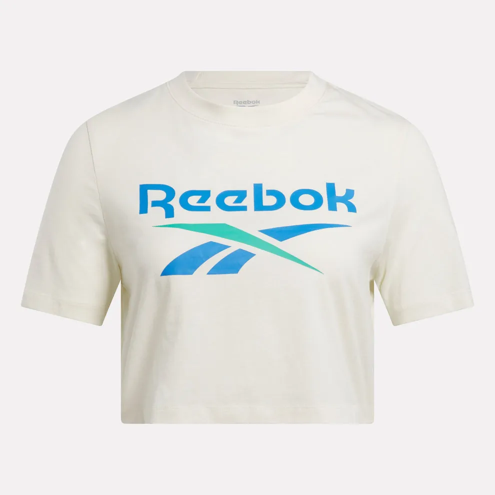 REEBOK WOMEN'S IDENTITY BIG LOGO CROP CHALK TEE sold by INSPORT product image thumbnail 2