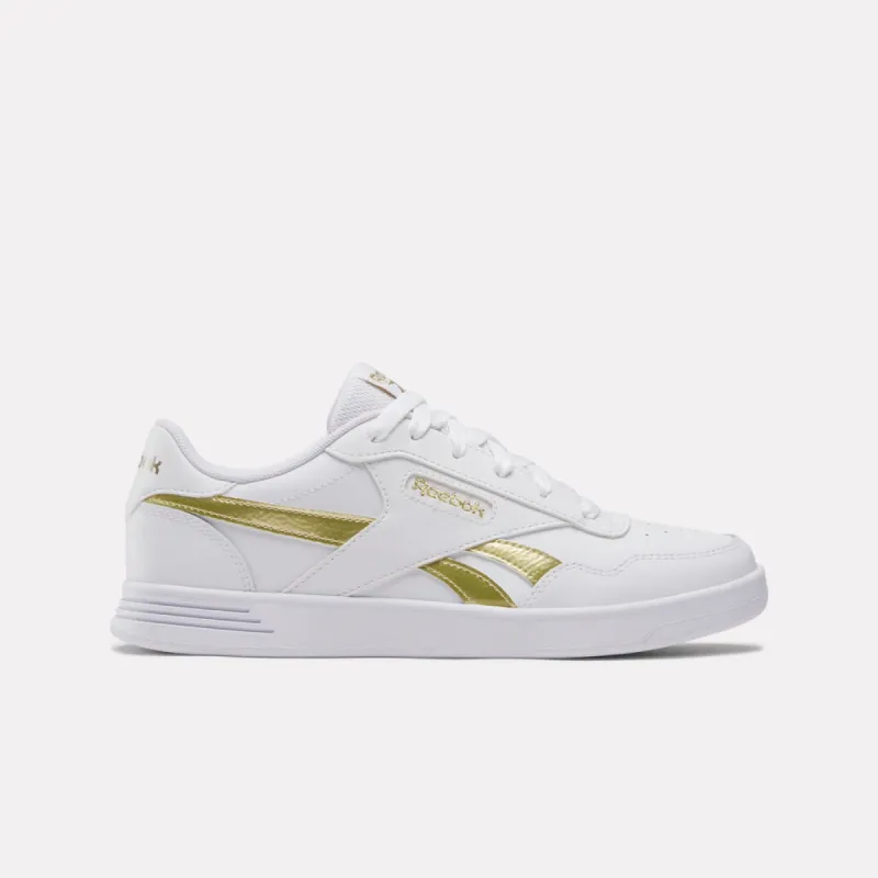 REEBOK WOMEN'S COURT ADVANCE WHITE/GOLD SNEAKER SHOES sold by INSPORT