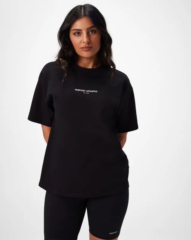 INSPORT WOMENS BAILEY OVERSIZED TEE BLACK sold by INSPORT