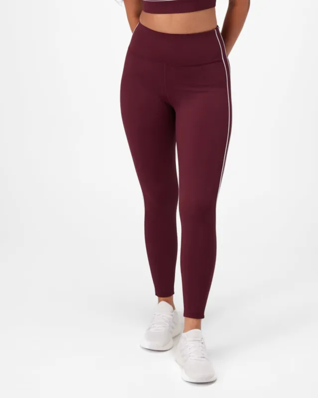 Insport Womens Swift Piping Full Length Tight Burgundy sold by INSPORT