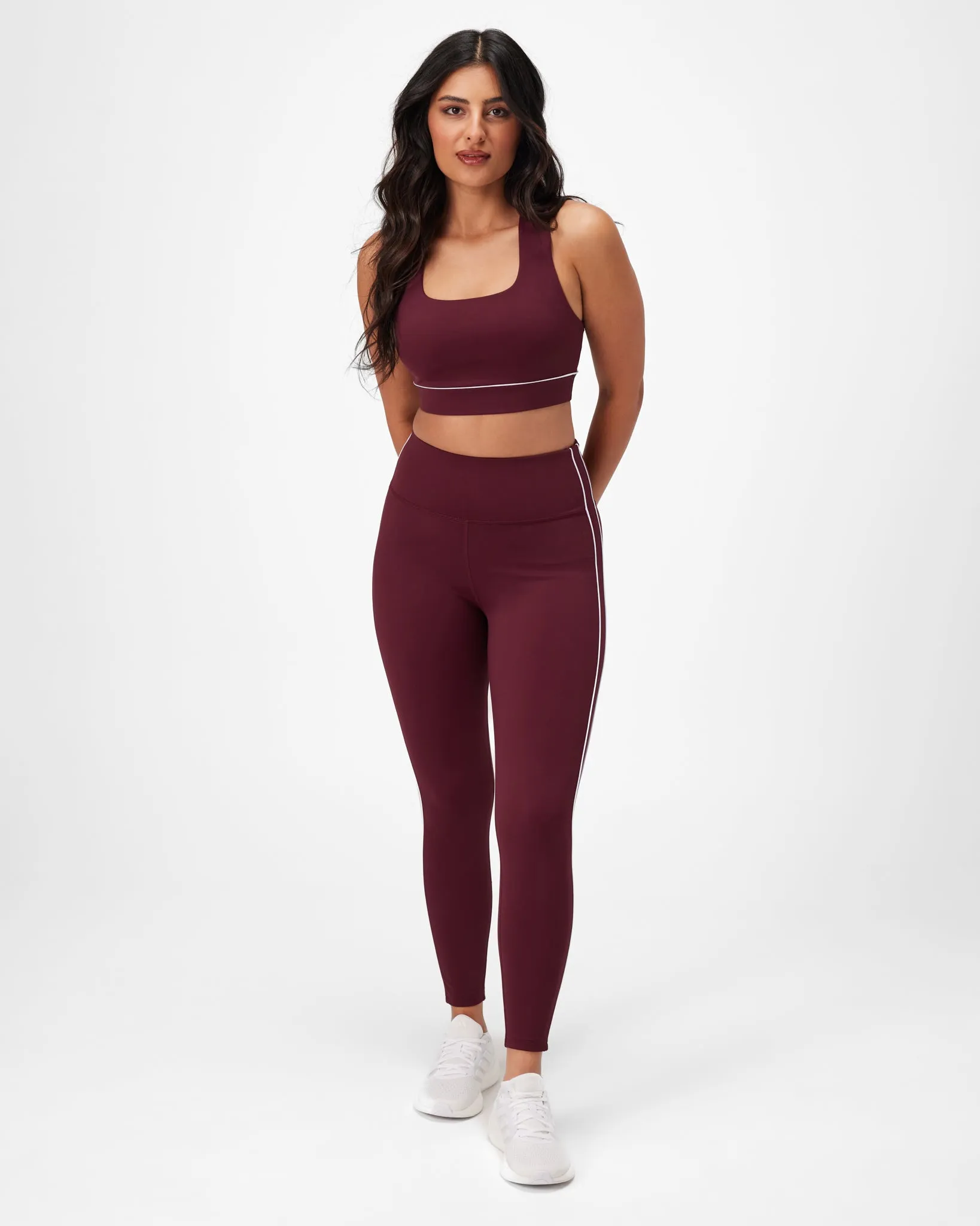 Insport Womens Swift Piping Full Length Tight Burgundy sold by INSPORT product image thumbnail 4