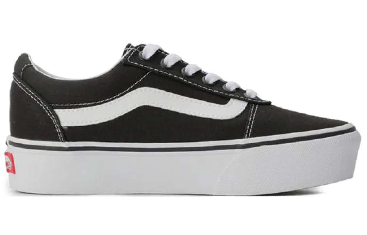 VANS WOMEN'S WARD PLATFORM BLACK/WHITE SHOES sold by INSPORT