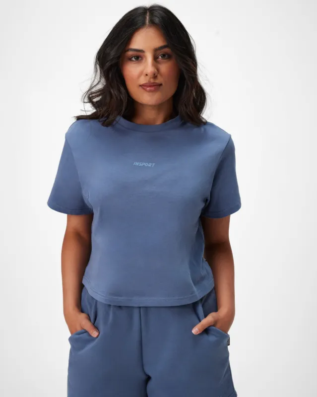 INSPORT WOMENS REMI CROPPED TEE NAVY sold by INSPORT