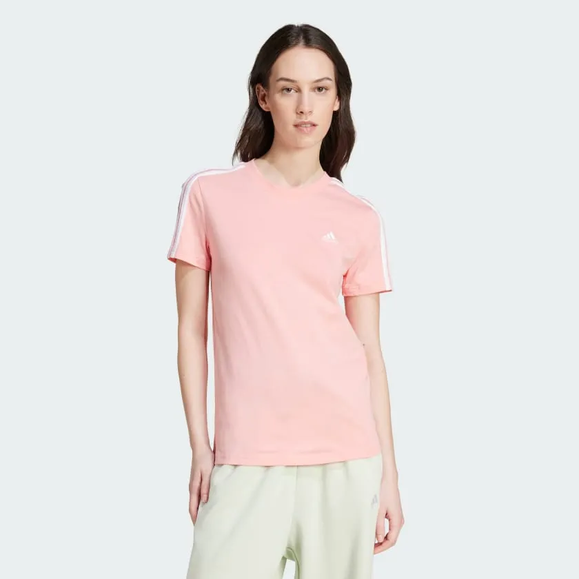 ADIDAS WOMEN'S ESSENTIALS SLIM 3-STRIPES PINK TEE sold by INSPORT