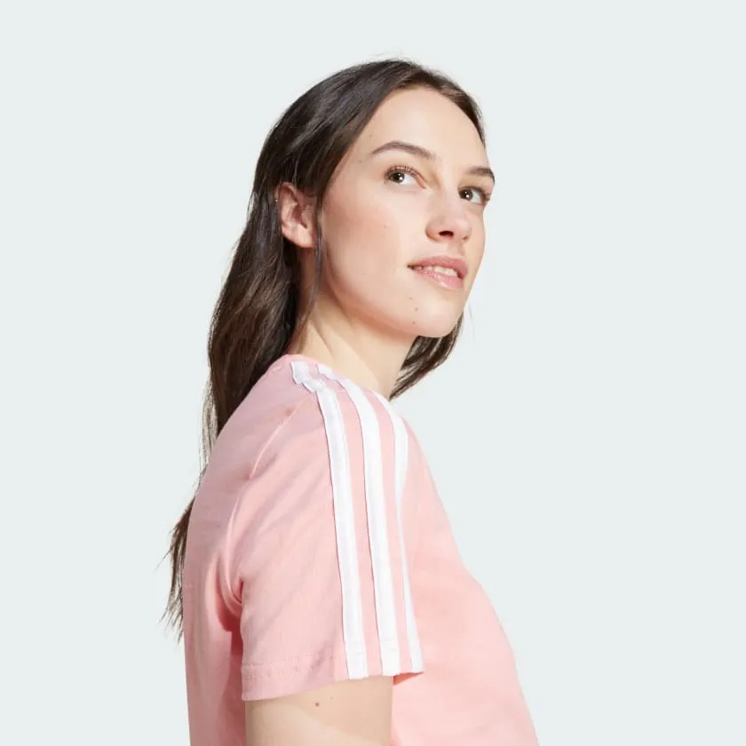 ADIDAS WOMEN'S ESSENTIALS SLIM 3-STRIPES PINK TEE sold by INSPORT product image thumbnail 5