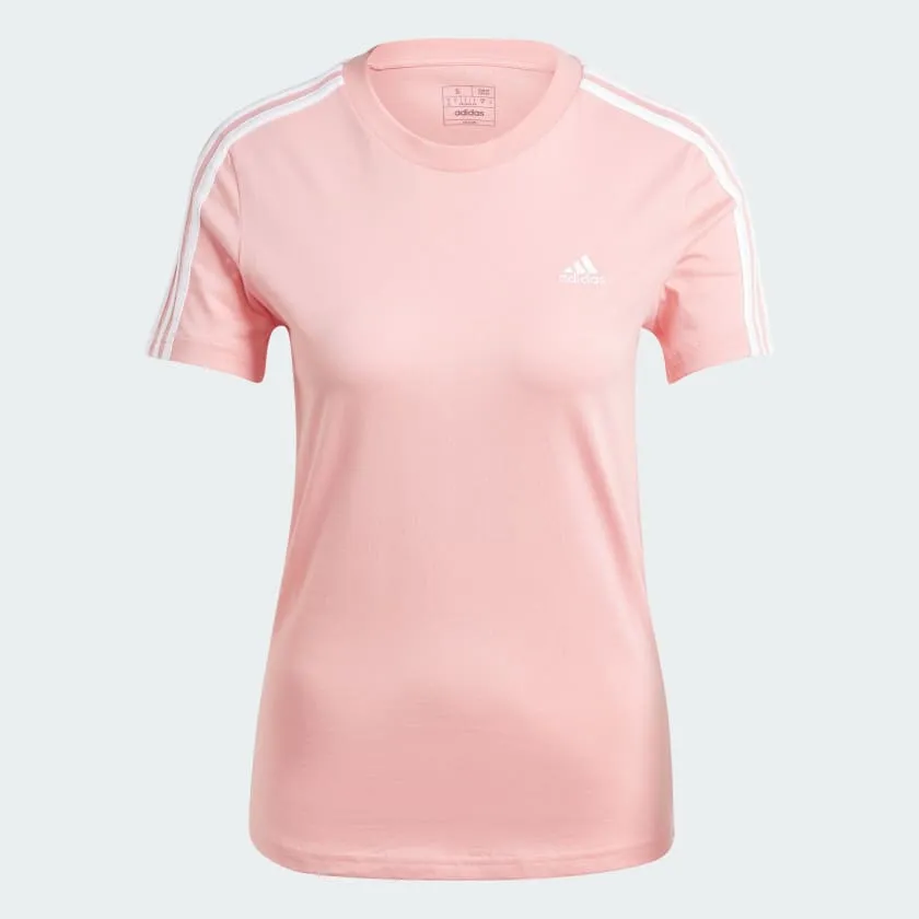 ADIDAS WOMEN'S ESSENTIALS SLIM 3-STRIPES PINK TEE sold by INSPORT product image thumbnail 2