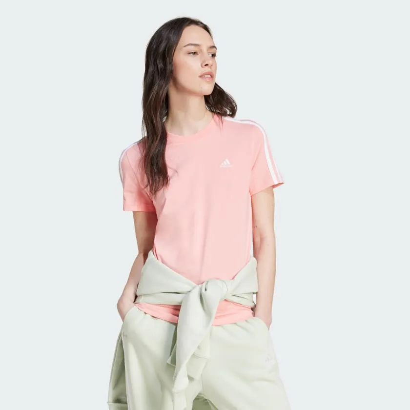 ADIDAS WOMEN'S ESSENTIALS SLIM 3-STRIPES PINK TEE sold by INSPORT product image thumbnail 3