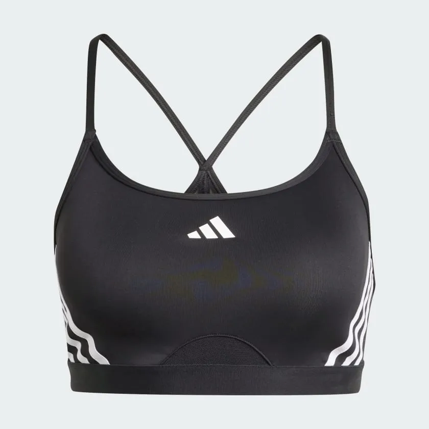 Adidas Women's Aeroreact Training Light 3-Stripes Black Bra sold by INSPORT product image thumbnail 2