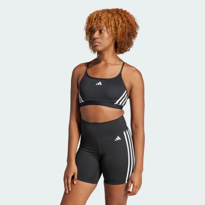 Adidas Women's Aeroreact Training Light 3-Stripes Black Bra sold by INSPORT product image thumbnail 3