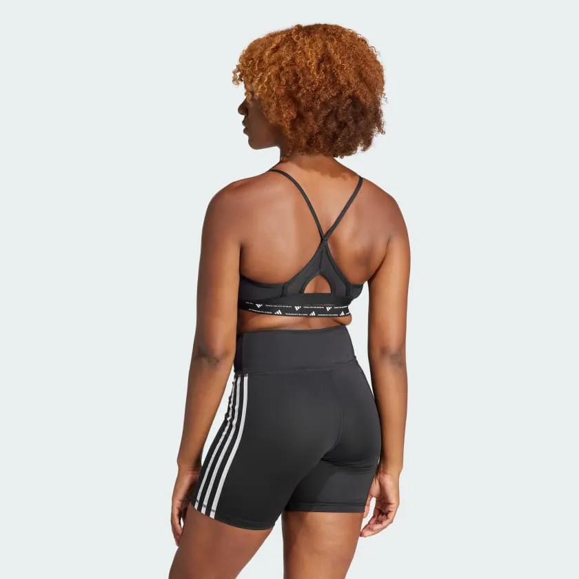 Adidas Women's Aeroreact Training Light 3-Stripes Black Bra sold by INSPORT product image thumbnail 4