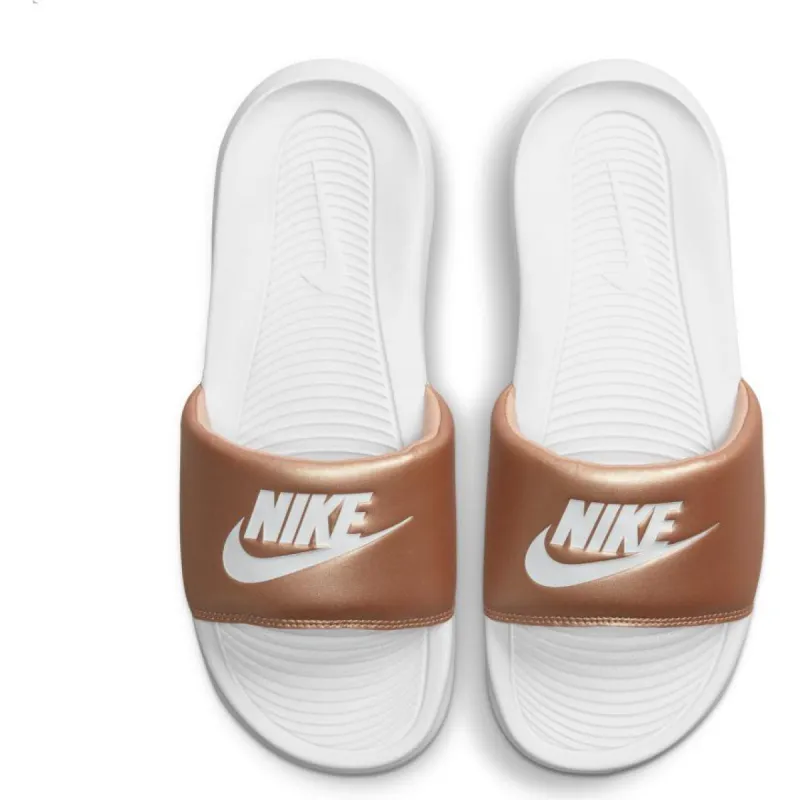 NIKE WOMEN'S VICTORI ONE WHITE/GOLD SLIDES sold by INSPORT