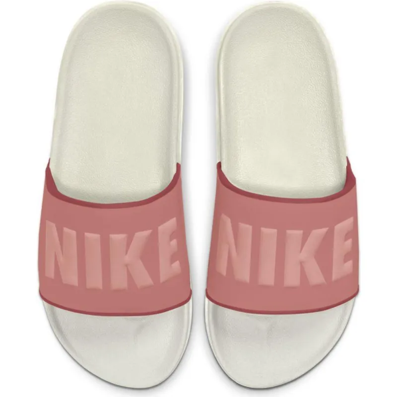NIKE WOMEN'S OFFCOURT WHITE/PINK SLIDES made by Nike