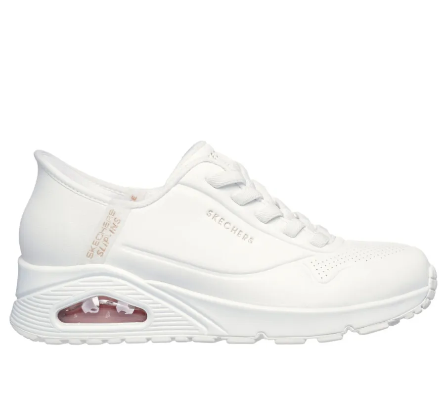 SKECHERS WOMENS SKECHERS SLIP-INS: UNO - EASY AIR WHITE SHOES sold by INSPORT