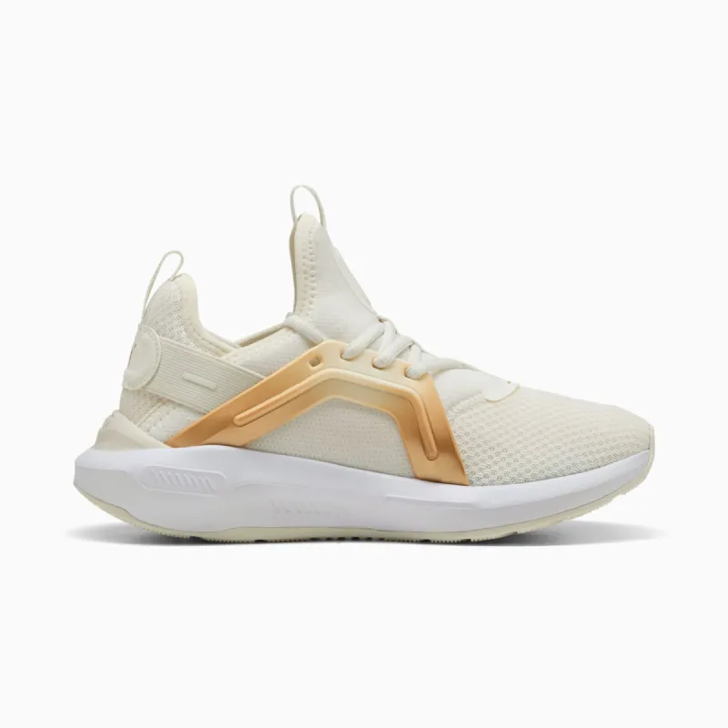 Puma Women's Enzo White/Gold Running Shoes made by Puma