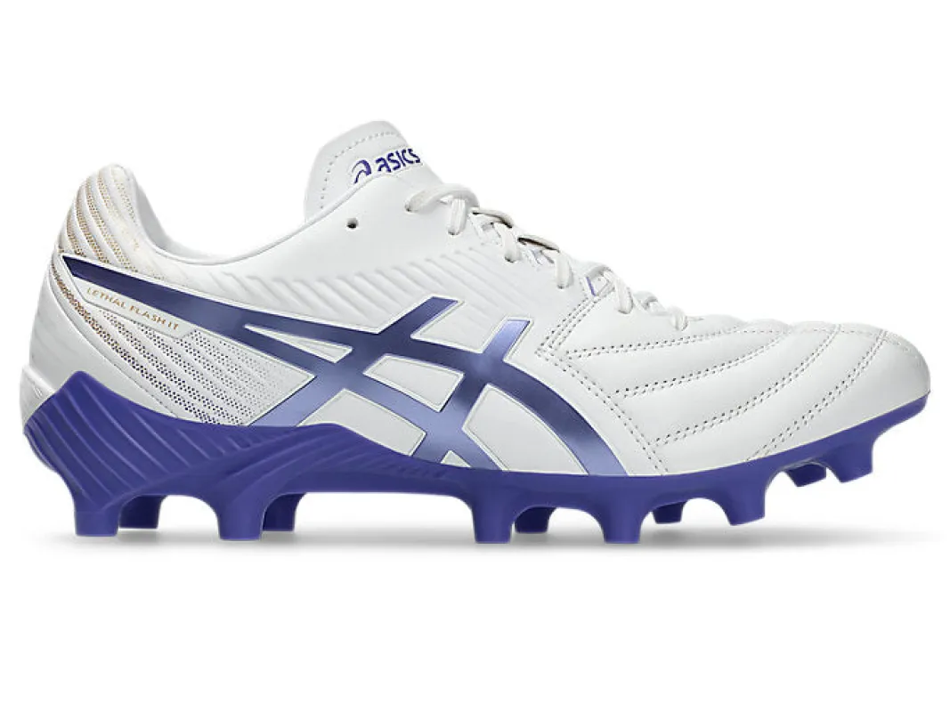 ASICS WOMEN'S LETHAL FLASH IT 3 WHITE/VIOLET FOOTBALL SHOES made by Asics