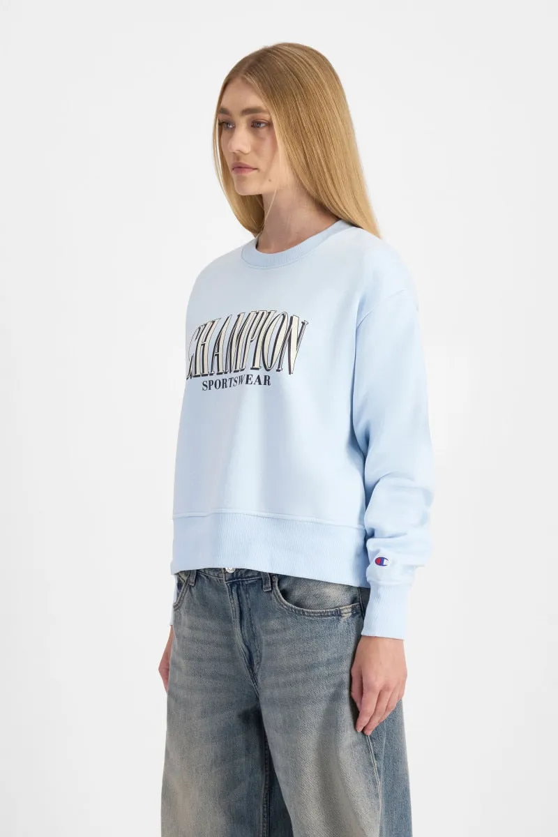 CHAMPION WOMEN'S GRAPHIC CREW BLUE SWEATSHIRT sold by INSPORT product image thumbnail 3