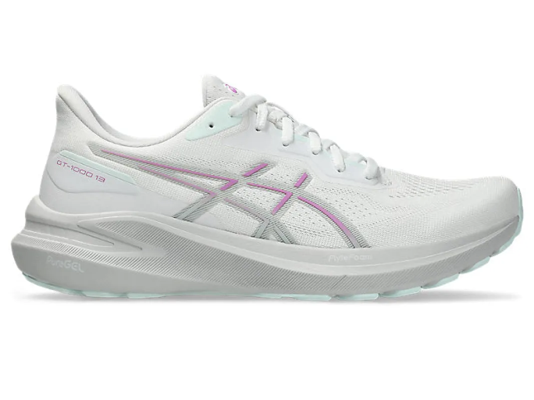 ASICS WOMEN'S GT 1000 13 WHITE/LAVENDER RUNNING SHOES sold by INSPORT