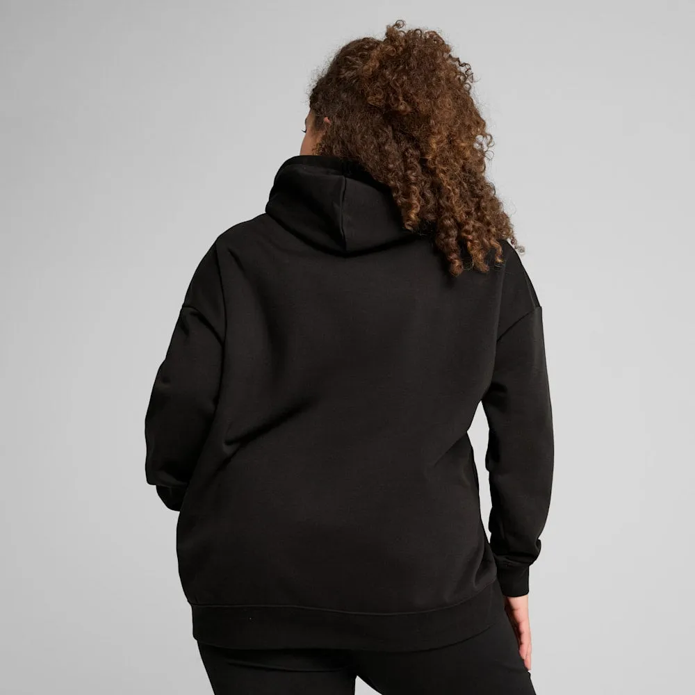 PUMA WOMEN'S ESSENTIALS SMALL LOGO RELAXED FLEECE BLACK HOODIE sold by INSPORT product image thumbnail 5
