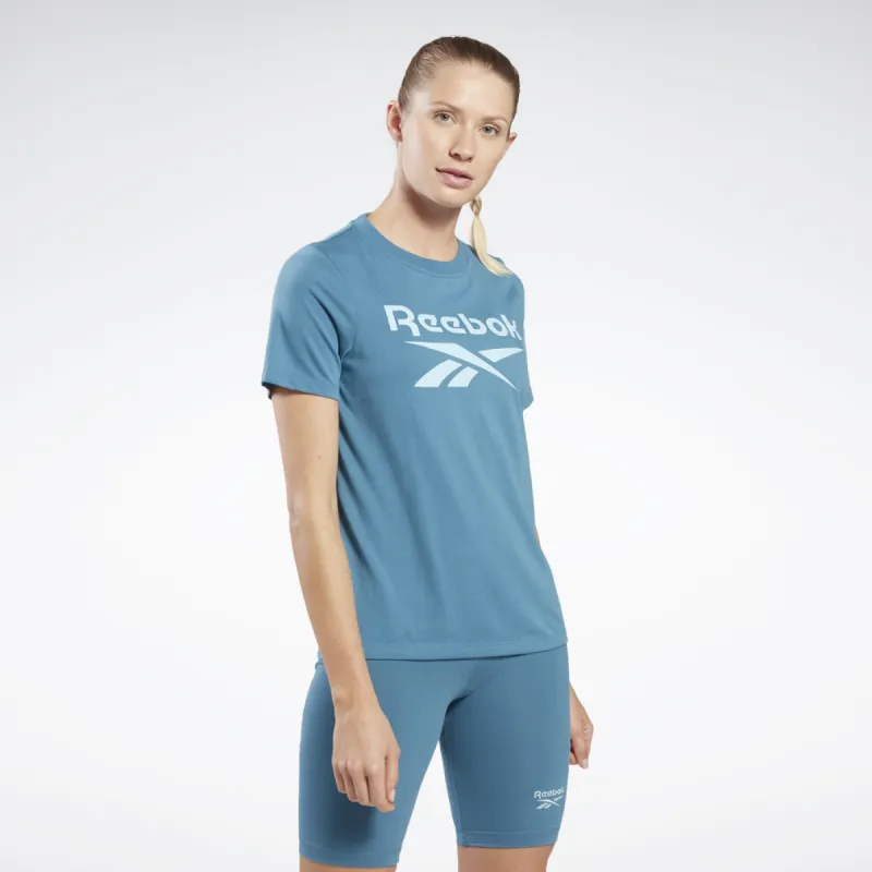 REEBOK WOMEN'S IDENTITY BIG LOGO BLUE TEE made by INSPORT