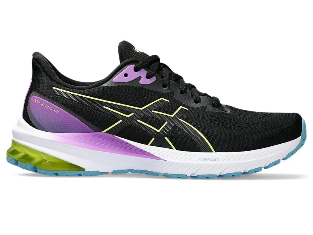ASICS WOMENS GT-1000 12 BLACK/GLOW YELLOW SHOE sold by INSPORT