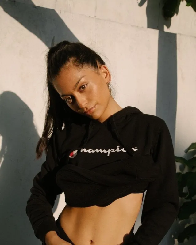 CHAMPION WOMEN'S SCRIPT BLACK HOODIE sold by INSPORT