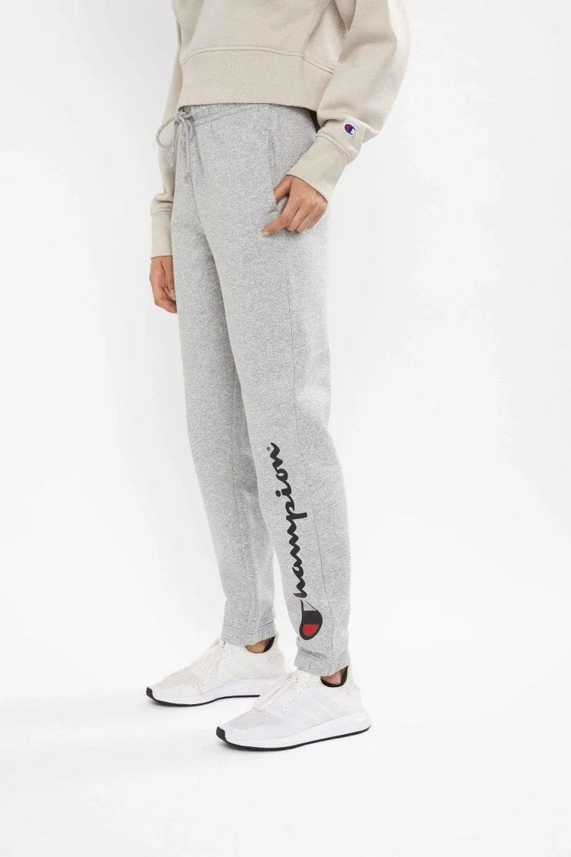 CHAMPION WOMEN'S SCRIPT HIGH WAIST GREY TRACKPANTS sold by INSPORT