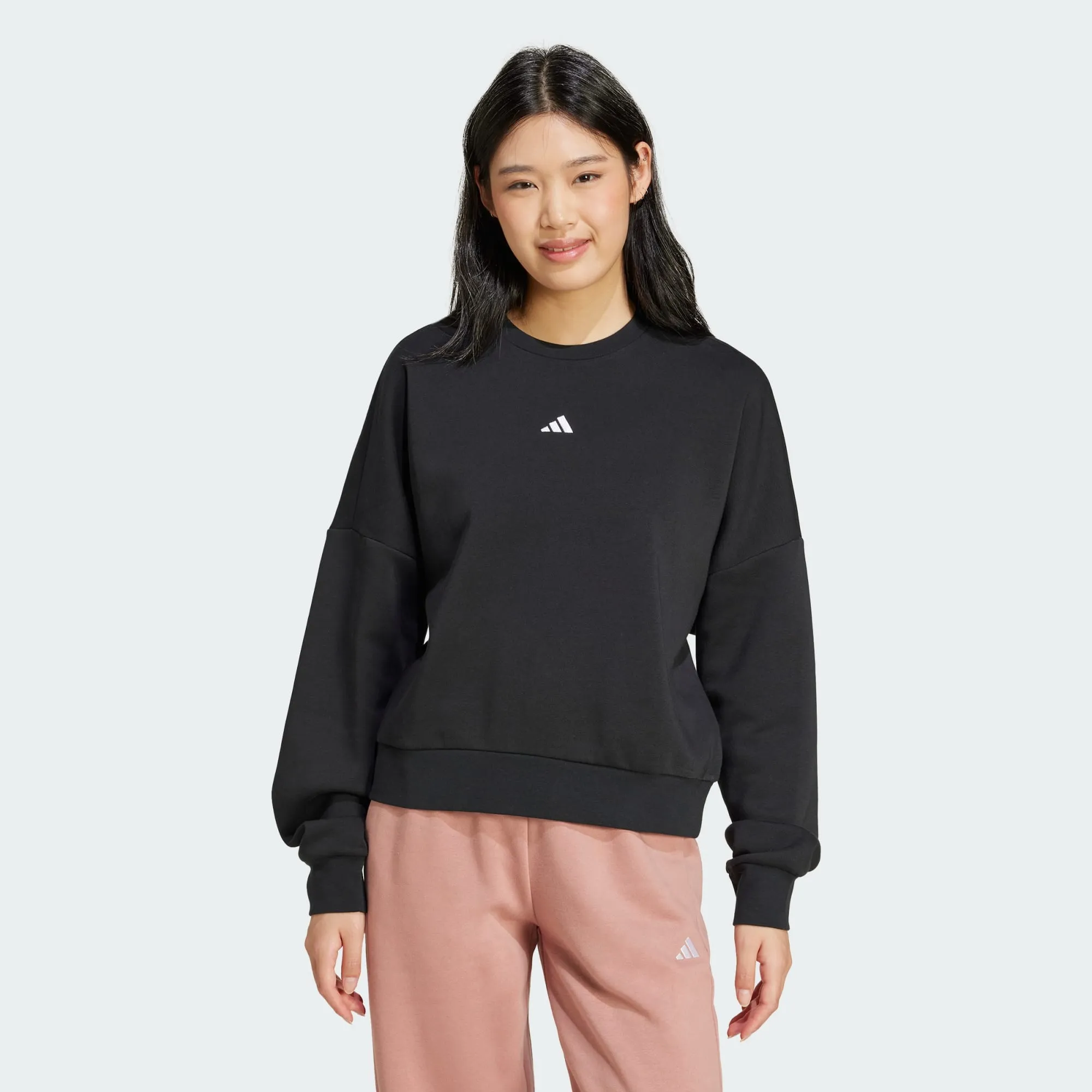 ADIDAS WOMEN'S FEELCOZY CREW BLACK SWEATSHIRT sold by INSPORT