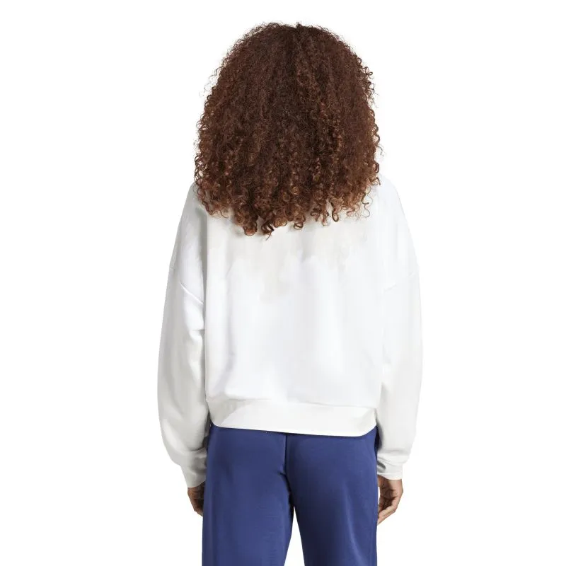 ADIDAS WOMEN'S SMALL LOGO FEELCOZY FLEECE CREW WHITE SWEATSHIRT sold by INSPORT product image thumbnail 4