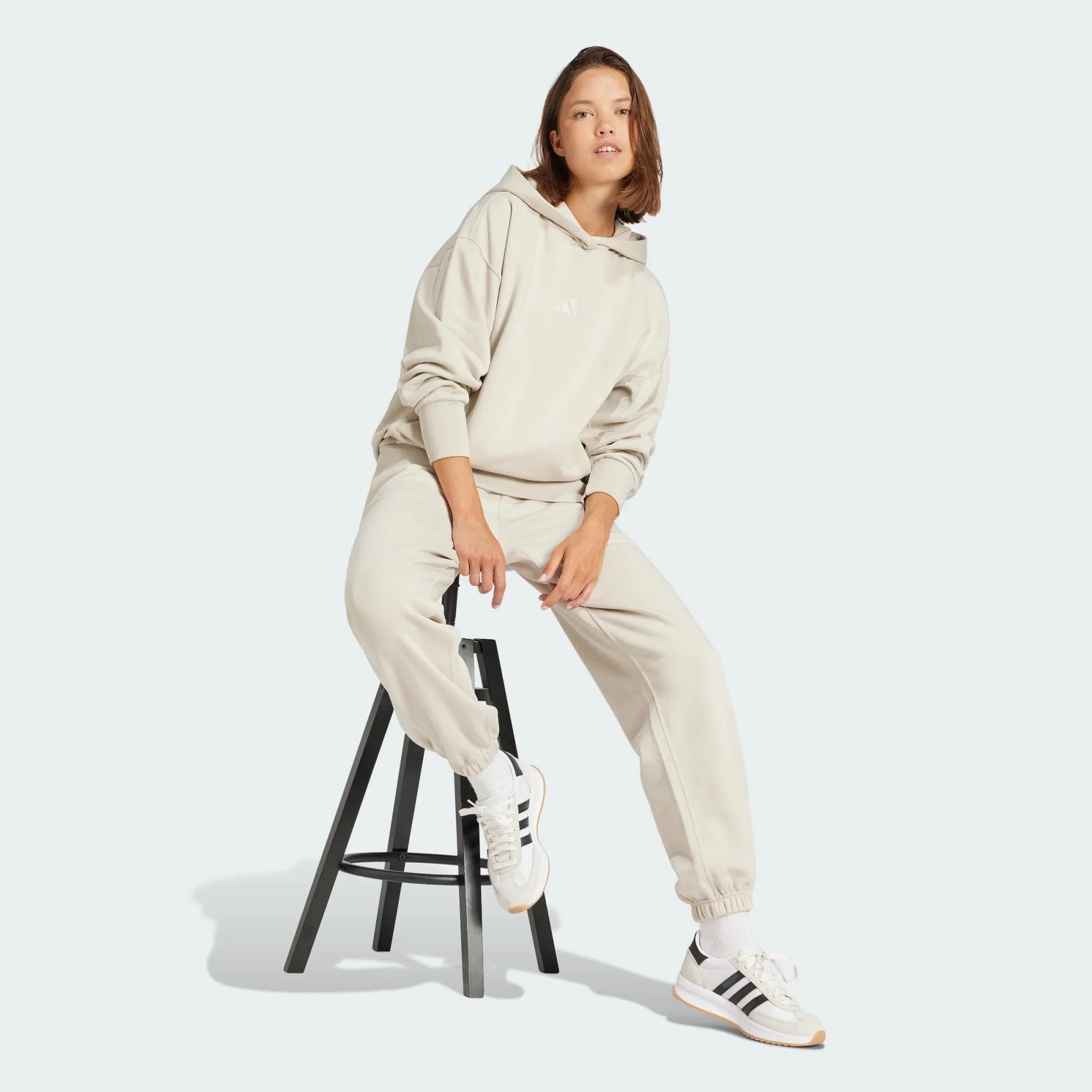ADIDAS WOMEN'S ALL SZN FLEECE LOOSE ALUMINA BEIGE HOODIE sold by INSPORT product image thumbnail 3