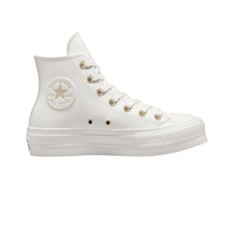 CONVERSE WOMEN'S ALL STAR CHUCK TAYLOR SYNTHETIC LEATHER LIFT HIGH TOP VINTAGE PLATFORM WHITE SHOES sold by INSPORT