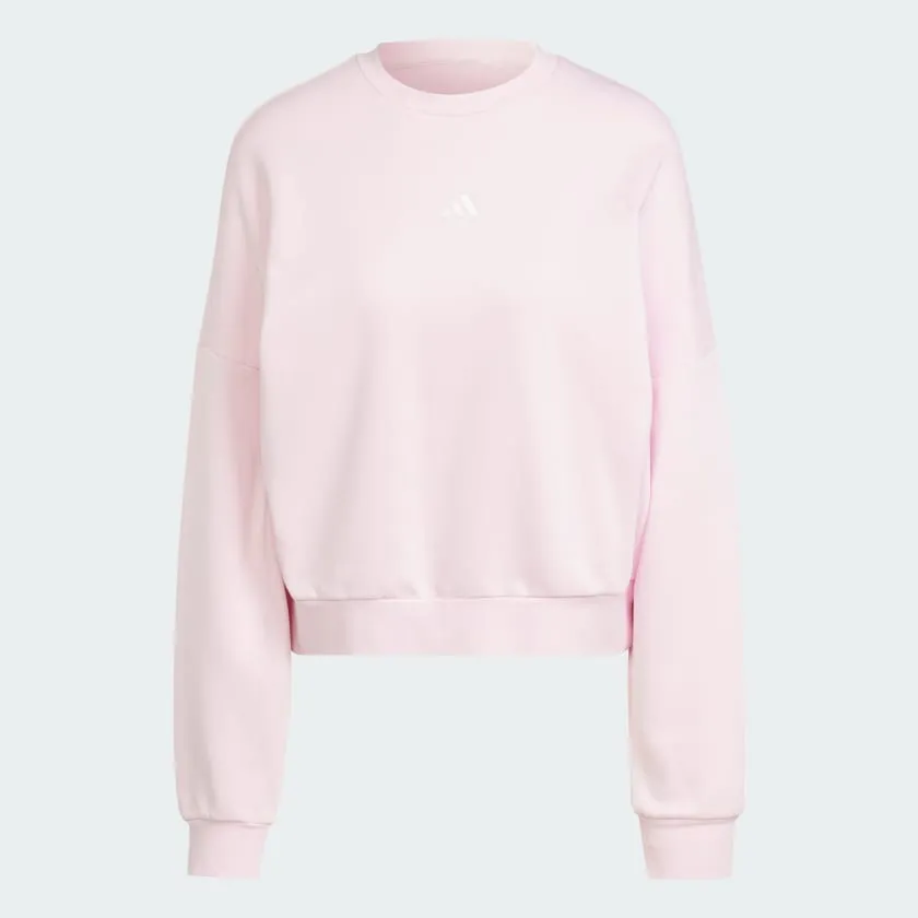 Adidas Women's Small Logo Feelcozy Fleece Crew Pink Sweatshirt sold by INSPORT product image thumbnail 2