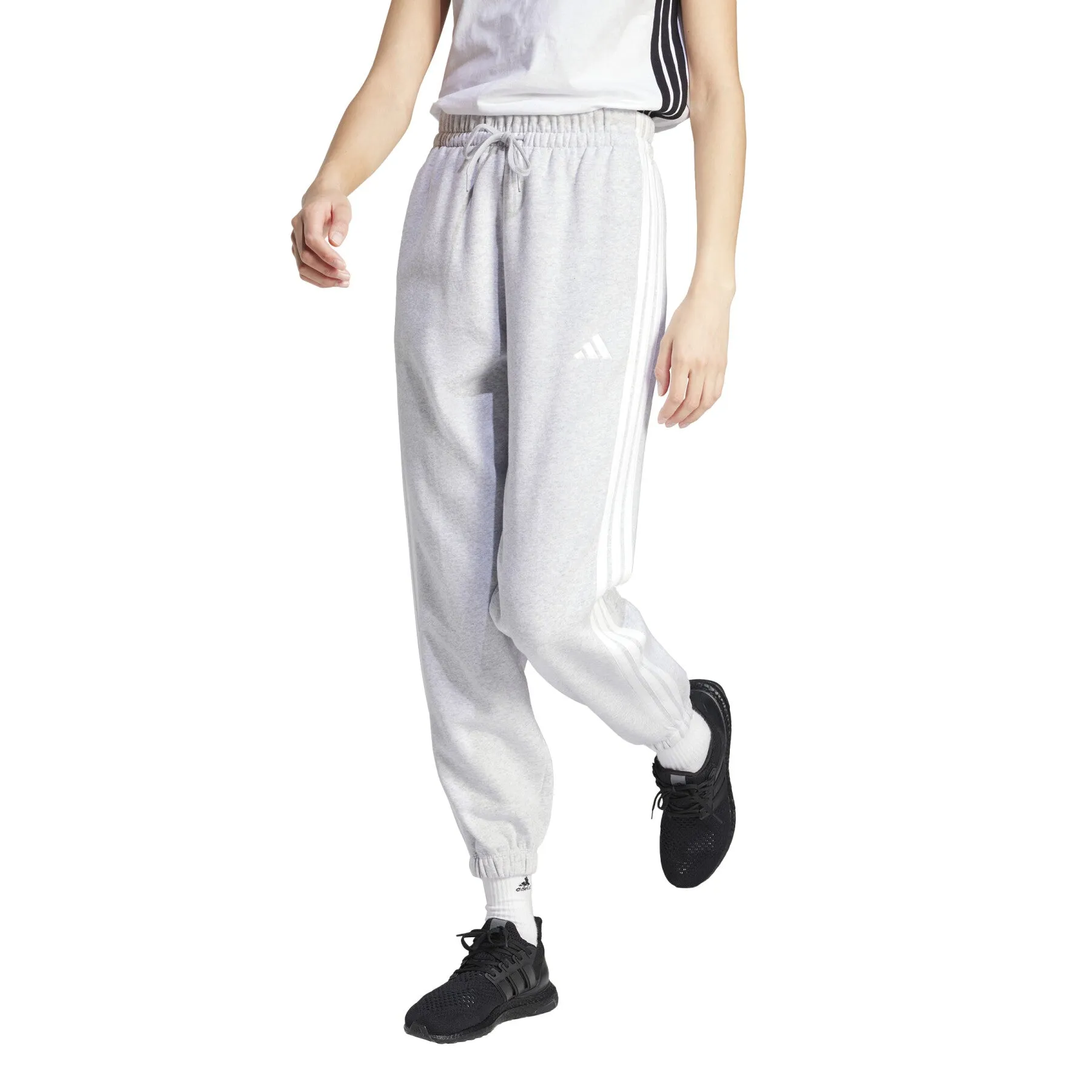 Adidas Women's 3-Stripe Fleece Grey Trackpant sold by INSPORT