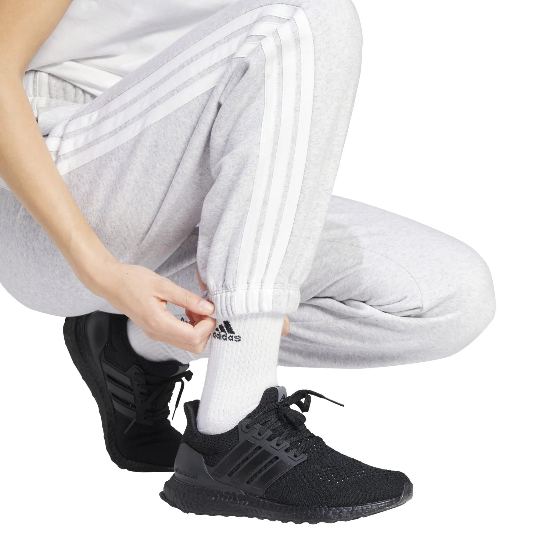 Adidas Women's 3-Stripe Fleece Grey Trackpant sold by INSPORT product image thumbnail 5