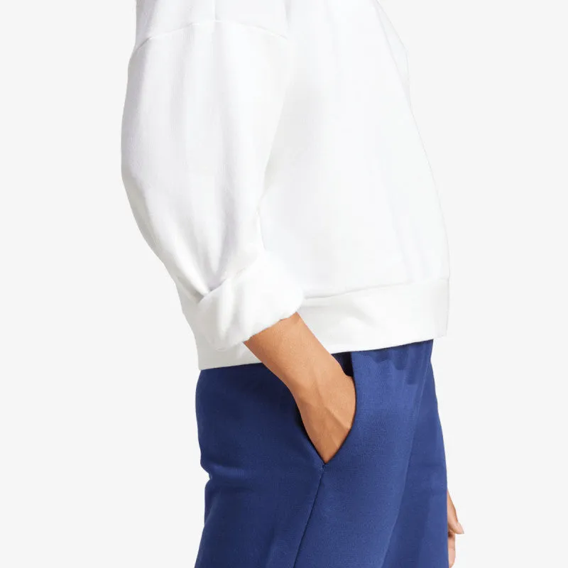 Adidas Women's Small Logo Feelcozy Fleece Crew White Sweatshirt sold by INSPORT product image thumbnail 5