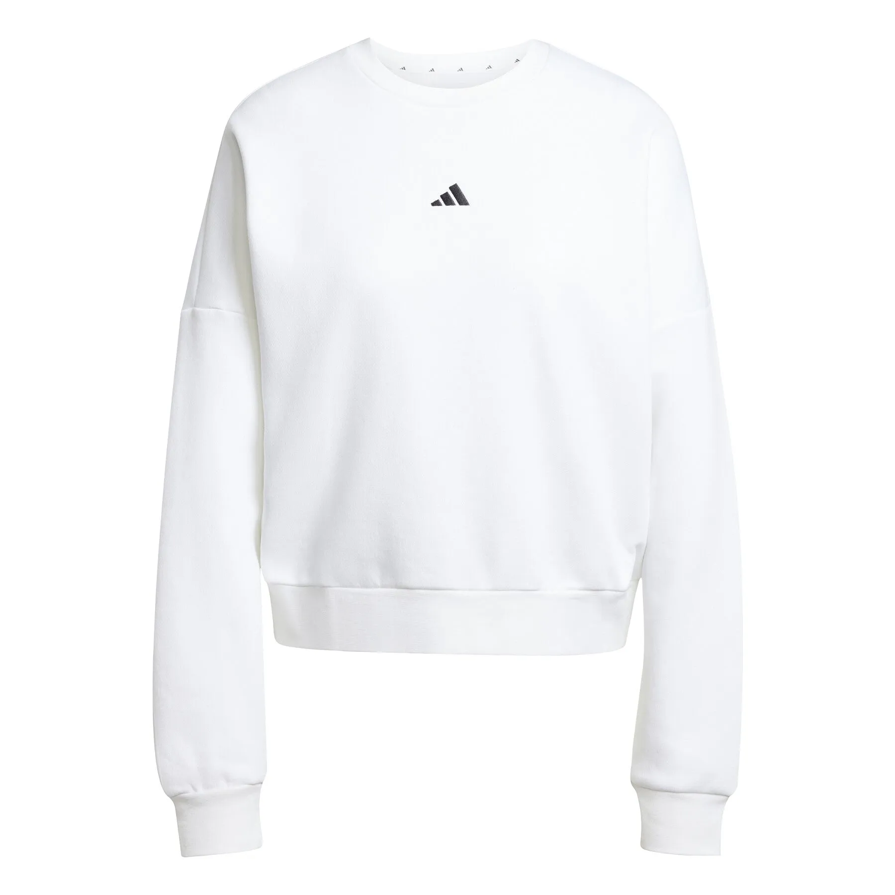 Adidas Women's Small Logo Feelcozy Fleece Crew White Sweatshirt sold by INSPORT product image thumbnail 2