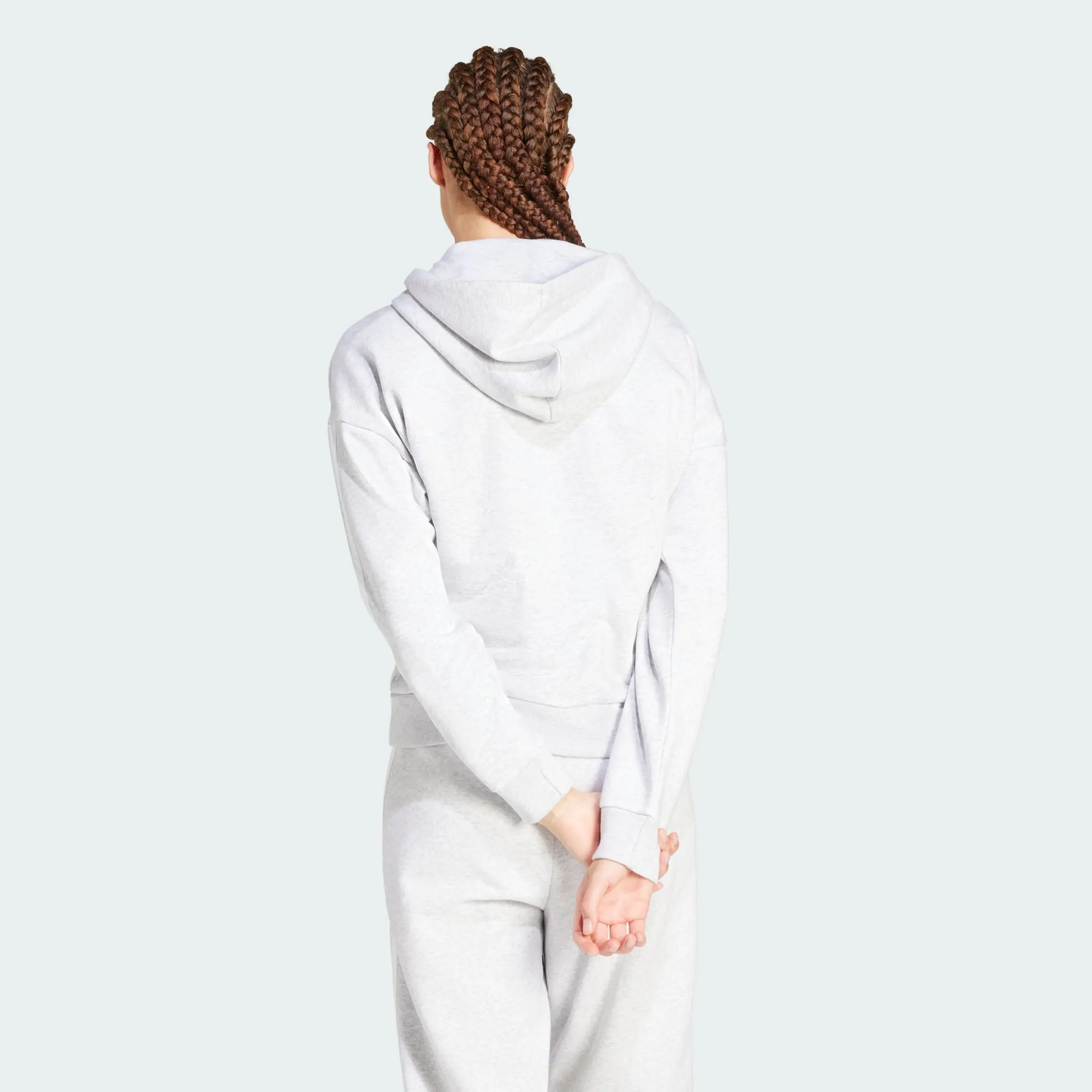 Adidas Women's 3-Stripes Fleece Full Zip Grey Jacket sold by INSPORT product image thumbnail 4