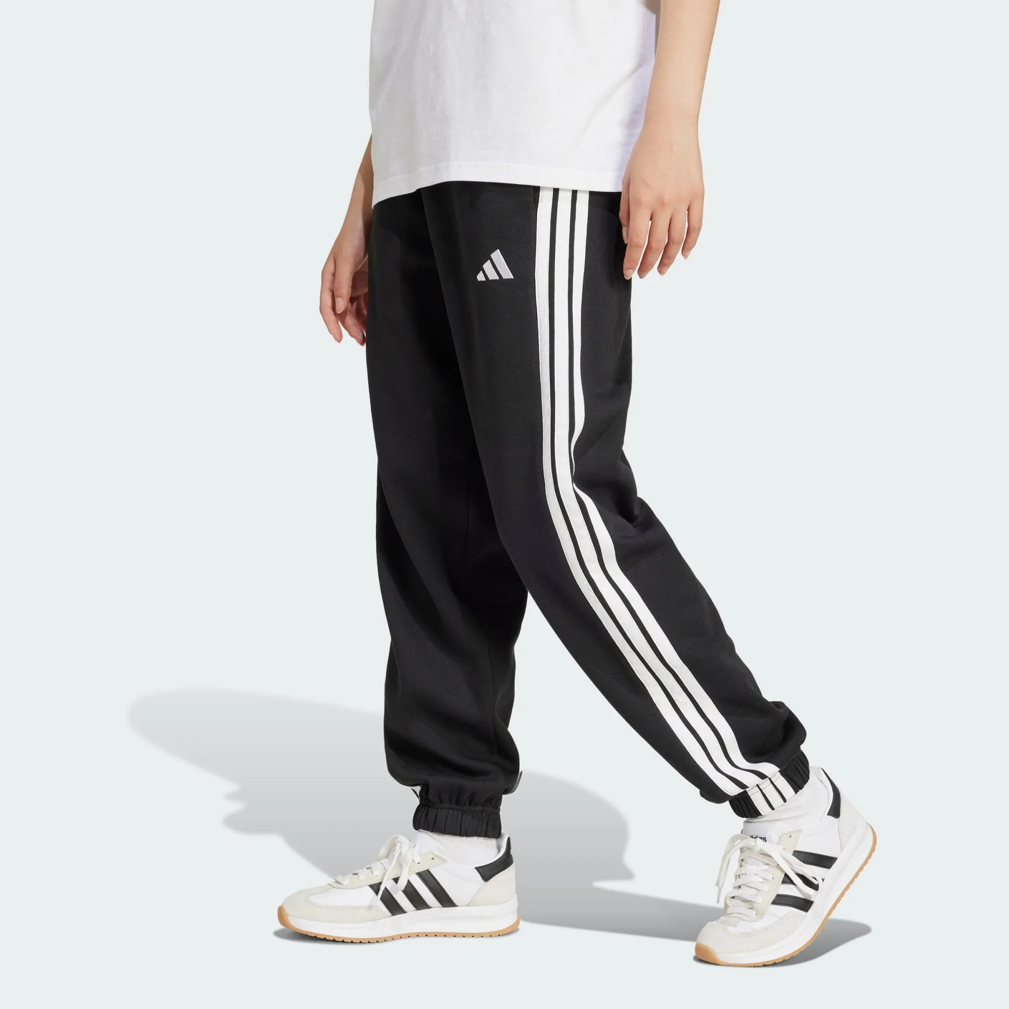 Adidas Women's 3-Stripes Fleece Black Trackpant sold by INSPORT