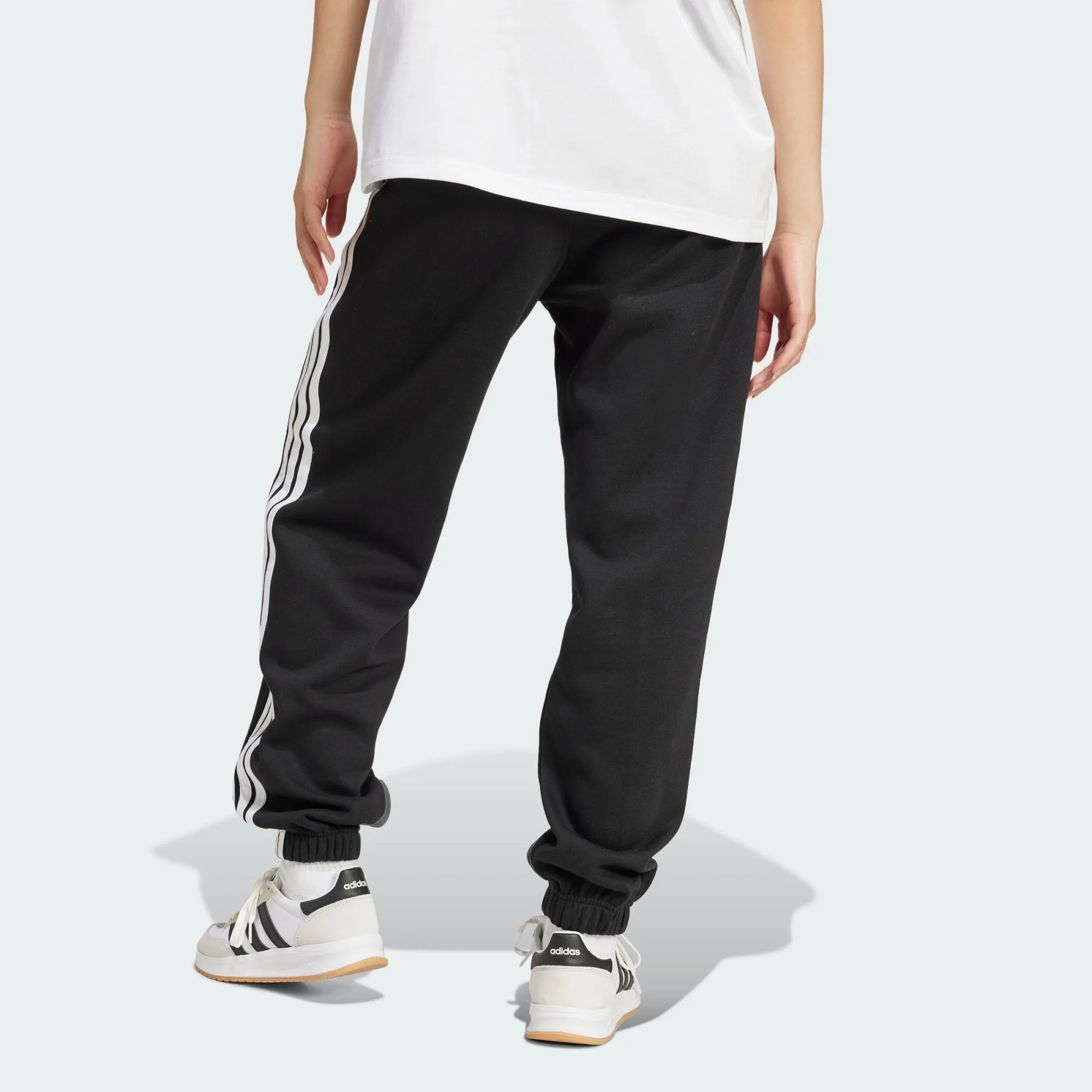 Adidas Women's 3-Stripes Fleece Black Trackpant sold by INSPORT product image thumbnail 4
