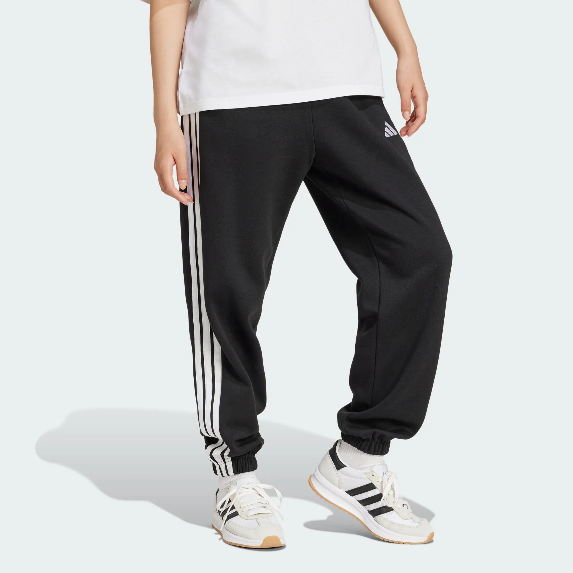 Adidas Women's 3-Stripes Fleece Black Trackpant sold by INSPORT product image thumbnail 3