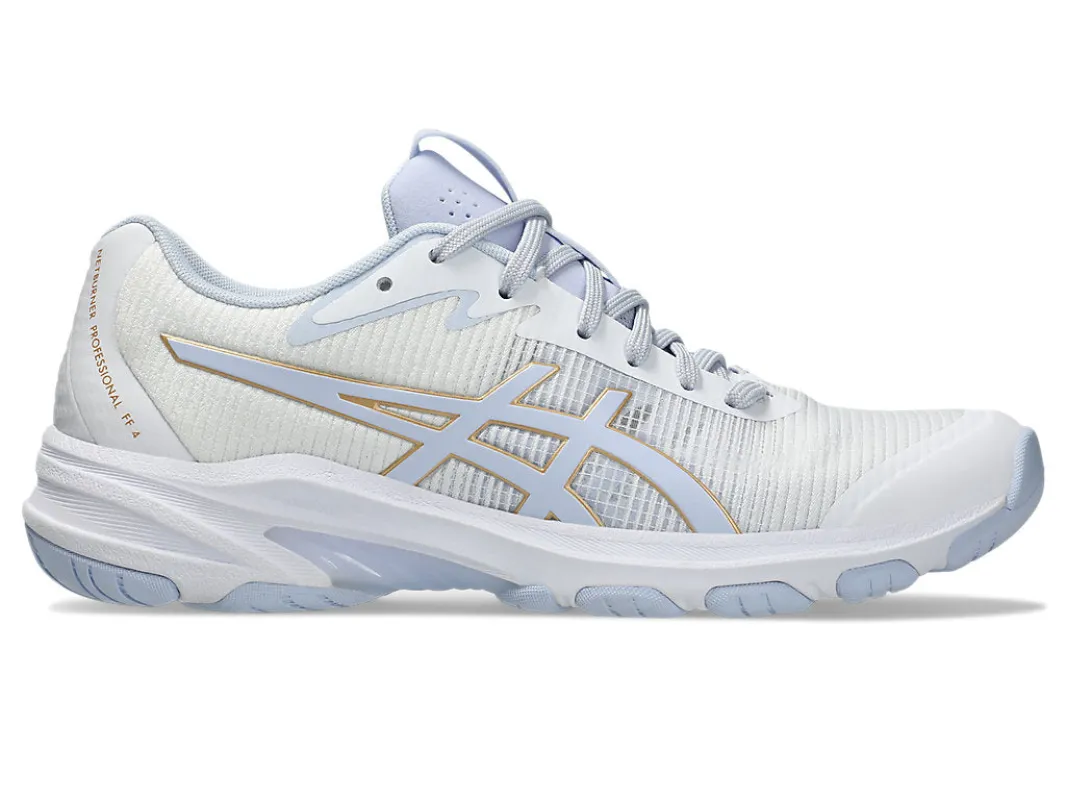 Asics Women's Gel Netburner Pro White/Blue Fade Netball Shoes sold by INSPORT