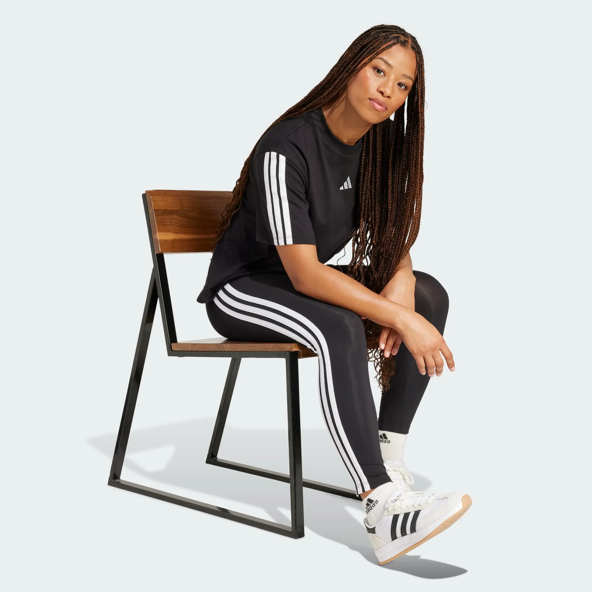 ADIDAS WOMEN'S COTTON 3-STRIPES BLACK TIGHT sold by INSPORT product image thumbnail 4
